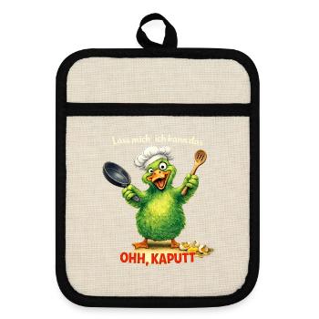 ich_kann_das - Topflappen mit Gummirückseite - Leinen/Schwarz  - Vorne