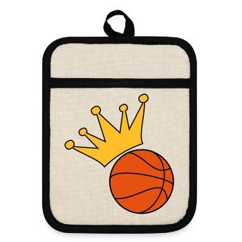 Basketball - Topflappen mit Gummirückseite - Leinen/Schwarz  - Vorne