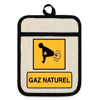 Gaz naturel - Maniques avec dos en caoutchouc - lin/noir  - Devant