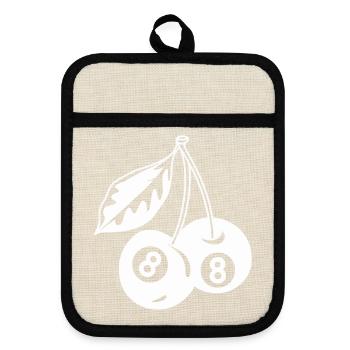 Cerises à 8 boules minimalistes et créatives - Maniques avec dos en caoutchouc - lin/noir  - Devant