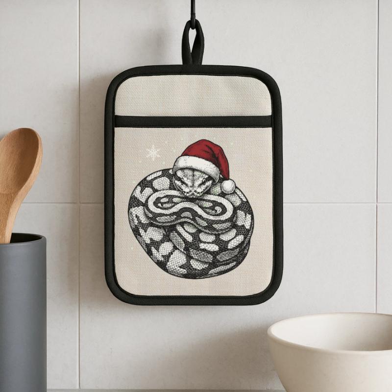 King Python Christmas Ball Python Snake Pot holders with rubber back