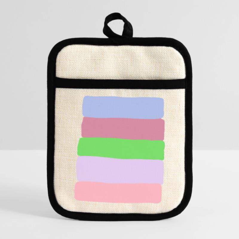 Pastellstreifen-Stack Topflappen mit Gummirückseite