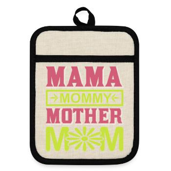 Maman Maman Maman Mignonne chemise cadeau de maternité - Maniques avec dos en caoutchouc - lin/noir  - Devant