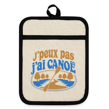 J’peux pas j’ai Canoë - Maniques avec dos en caoutchouc - lin/noir  - Devant