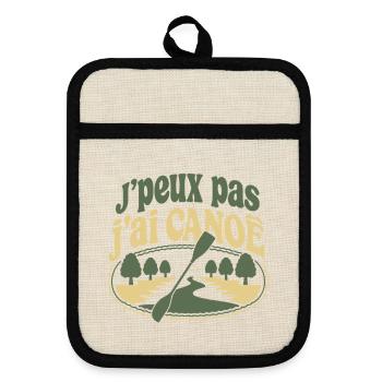J'peux pas j'ai CANOË - Maniques avec dos en caoutchouc - lin/noir  - Devant