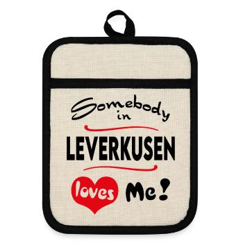 Leverkusen Stadt Urban T-Shirt City Heimatliebe To - Topflappen mit Gummirückseite - Leinen/Schwarz  - Vorne