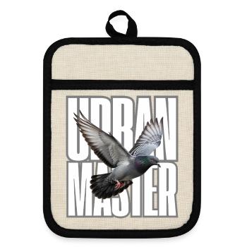 Urban Master Taube - Topflappen mit Gummirückseite - Leinen/Schwarz  - Vorne