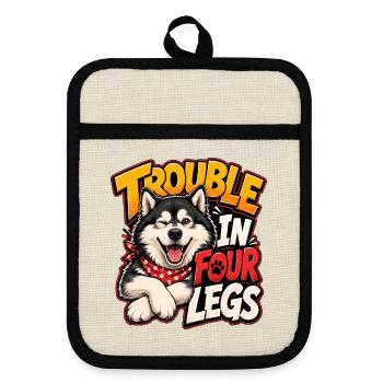 Alaskan Malamute - Topflappen mit Gummirückseite - Leinen/Schwarz  - Vorne