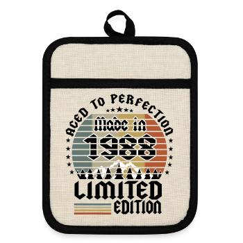 1988 Limited Edition - Pot holders with rubber back - linen/black  - Front