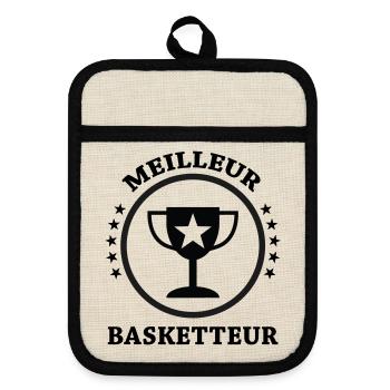 Best Basketball Player - Pot holders with rubber back - linen/black  - Front