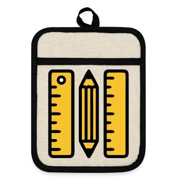 Règles-stylo dessinant l’architecture - Maniques avec dos en caoutchouc - lin/noir  - Devant