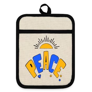 Peace - Pot holders with rubber back - linen/black  - Front