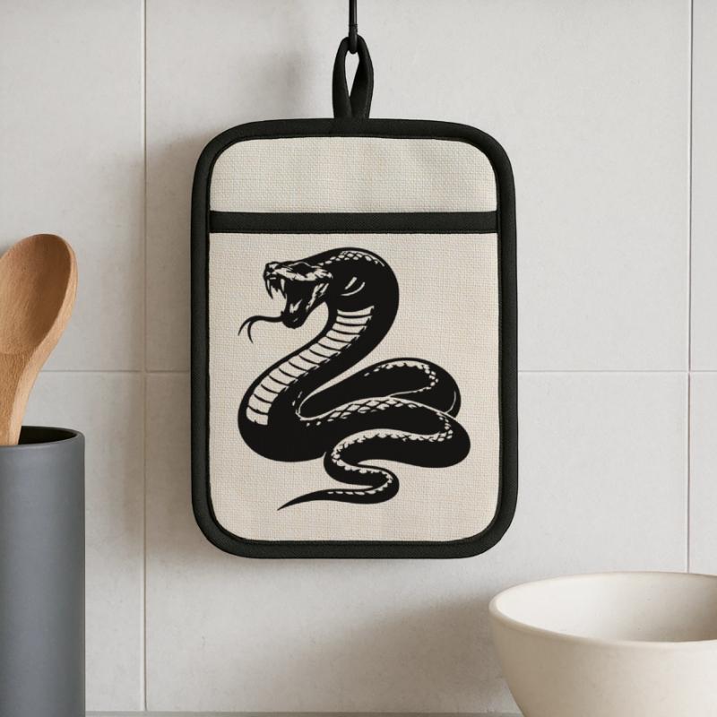 Snake Python Silhouette Pot holders with rubber back