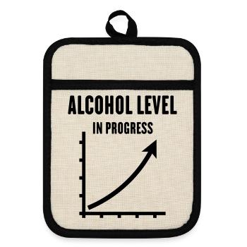 Alcohol Level In Progress (Drinking Team / Black) - Topflappen mit Gummirückseite - Leinen/Schwarz  - Vorne