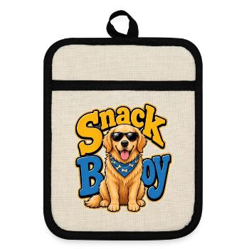 Golden Retriever - Topflappen mit Gummirückseite - Leinen/Schwarz  - Vorne