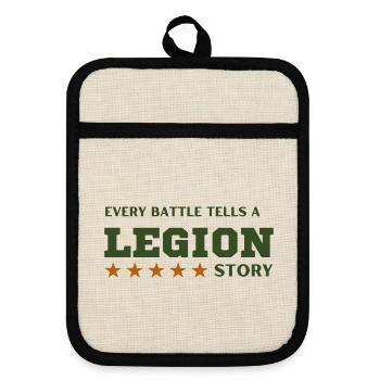 Legion-Schlachtgeschichte - Topflappen mit Gummirückseite - Leinen/Schwarz  - Vorne