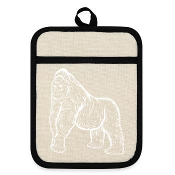 gorilla - Pot holders with rubber back - linen/black  - Front