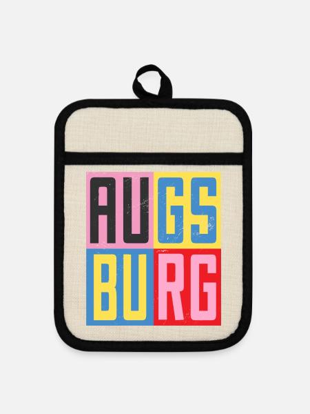 Augsburg Design - Topflappen mit Gummirückseite - Leinen/Schwarz 
