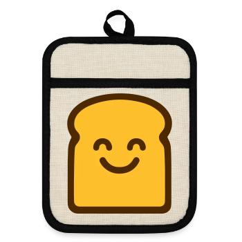 Cute Toast - Pot holders with rubber back - linen/black  - Front