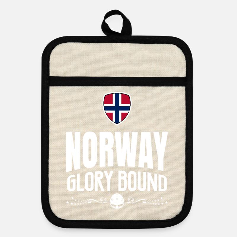 NORWAY GLORY - Pot holders with rubber back - linen/black 