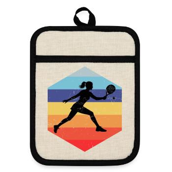 Idée cadeau d’accessoires de padel pour les fans débutants en padel - Maniques avec dos en caoutchouc - lin/noir  - Devant