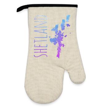 Shetland Islands - Oven glove with rubber coating - linen/black  - Front