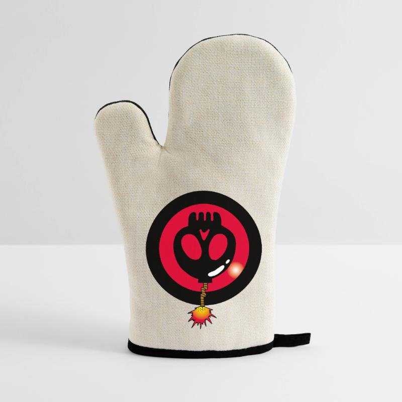 Exploding Skull Oven glove with rubber coating