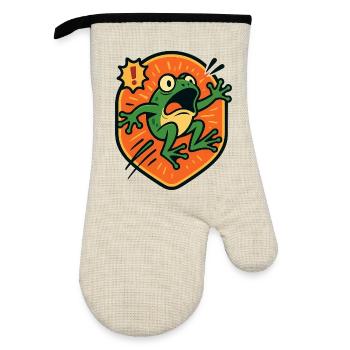 Badge Panic Frog - Gant de cuisine avec revêtement en caoutchouc - lin/noir  - Devant