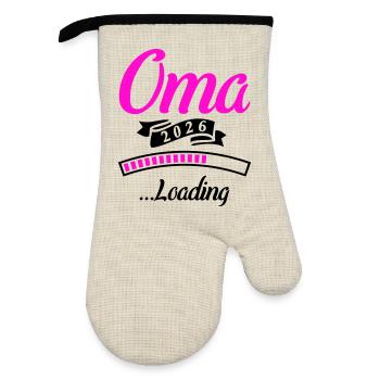Oma 2026 Loading  - Ofenhandschuh mit Gummibeschichtung - Leinen/Schwarz  - Vorne