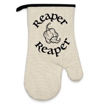 Carolina Reaper - Oven glove with rubber coating - linen/black  - Front