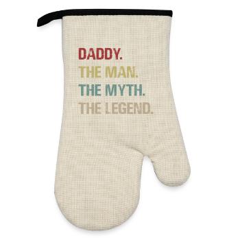 Daddy. The man. The Myth. The Legend - Oven glove with rubber coating - linen/black  - Front