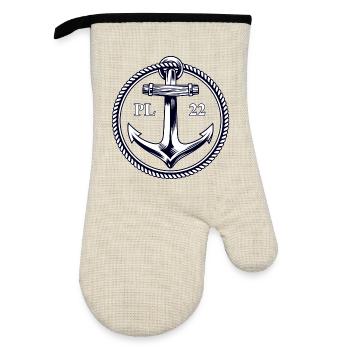 PL22 Marine Anchor - Oven glove with rubber coating - linen/black  - Front