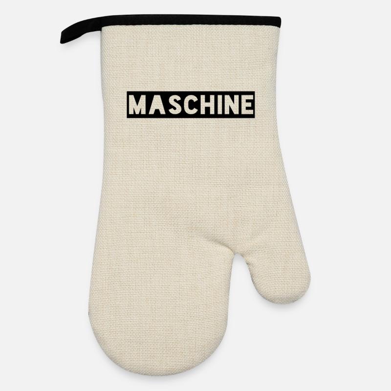 Machine - Oven glove with rubber coating - linen/black 