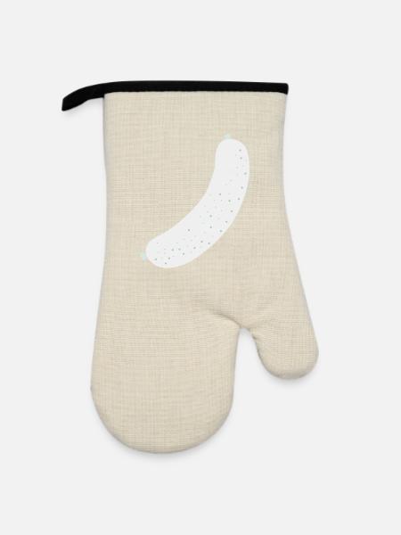 Brat Wurst sausage - Ofenhandschuh mit Gummibeschichtung - Leinen/Schwarz