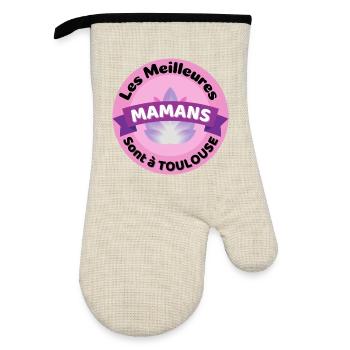 Les meilleures Mamans sont à Toulouse - Gant de cuisine avec revêtement en caoutchouc - lin/noir  - Devant