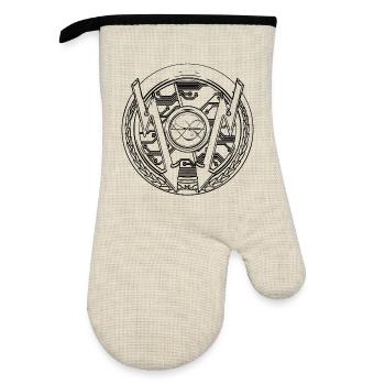 Craft Electric Pattern - Oven glove with rubber coating - linen/black  - Front