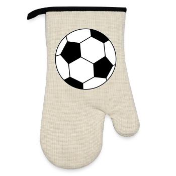 Ballon de football - Gant de cuisine avec revêtement en caoutchouc - lin/noir  - Devant