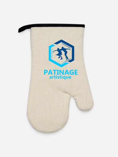 Eiskunstlauf - Ofenhandschuh mit Gummibeschichtung - Leinen/Schwarz
