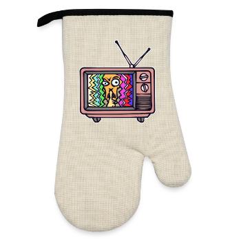 TV Nuit Streaming Cinéma Films Télévision - Gant de cuisine avec revêtement en caoutchouc - lin/noir  - Devant
