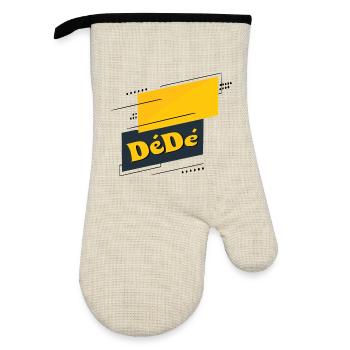 Dédé - Gant de cuisine avec revêtement en caoutchouc - lin/noir  - Devant