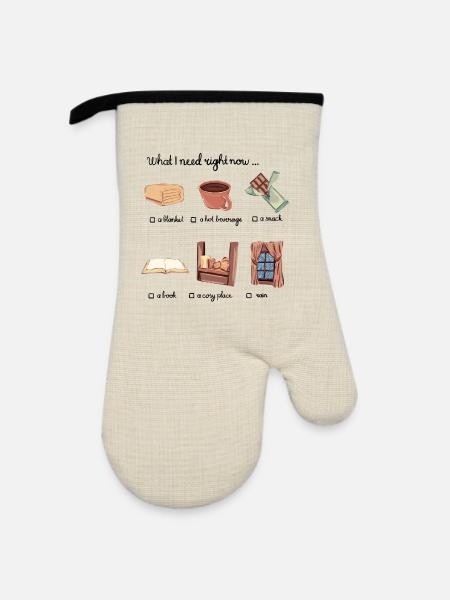 What I need right now... - Ofenhandschuh mit Gummibeschichtung - Leinen/Schwarz