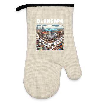 Olongapo City Philippines Vacation Travel - Oven glove with rubber coating - linen/black  - Front