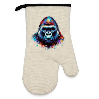 Gorilla - Oven glove with rubber coating - linen/black  - Front