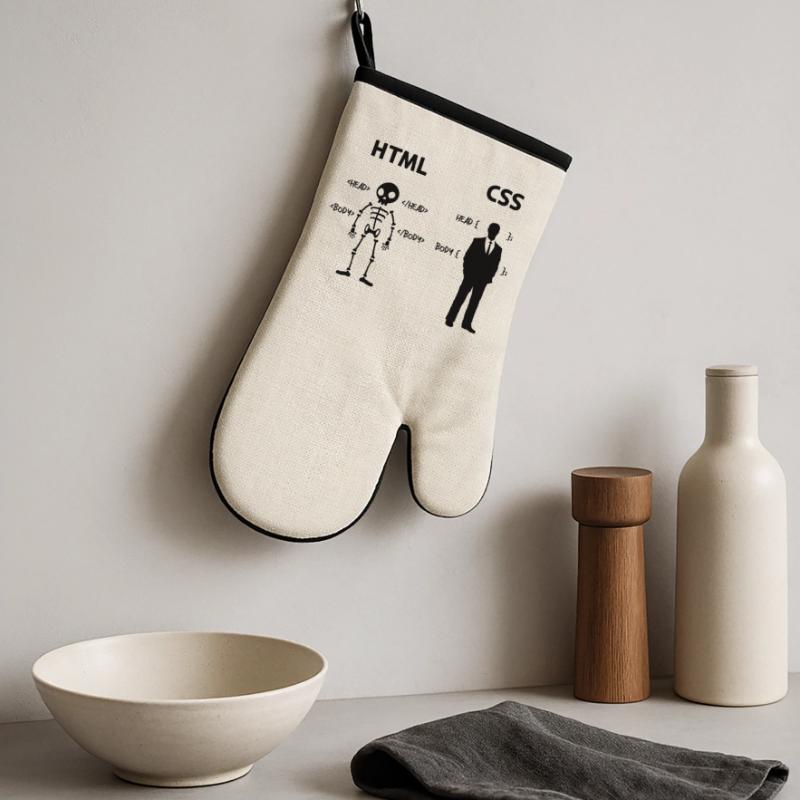 Developer Programmer Coden Css Scripting Code Oven glove with rubber coating