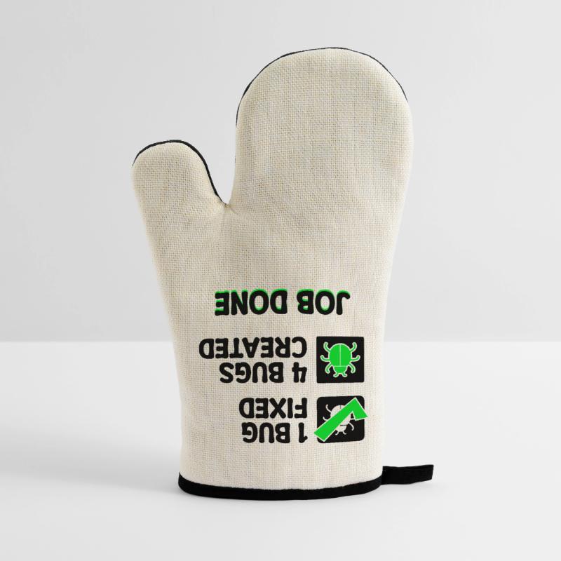 Programmierer Developer Bugfixing Bugs Skripting Ofenhandschuh mit Gummibeschichtung