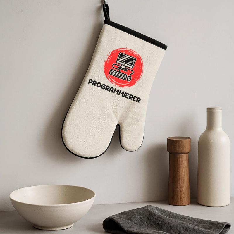 Developer, Programmer, Coden, Computer Science Oven glove with rubber coating