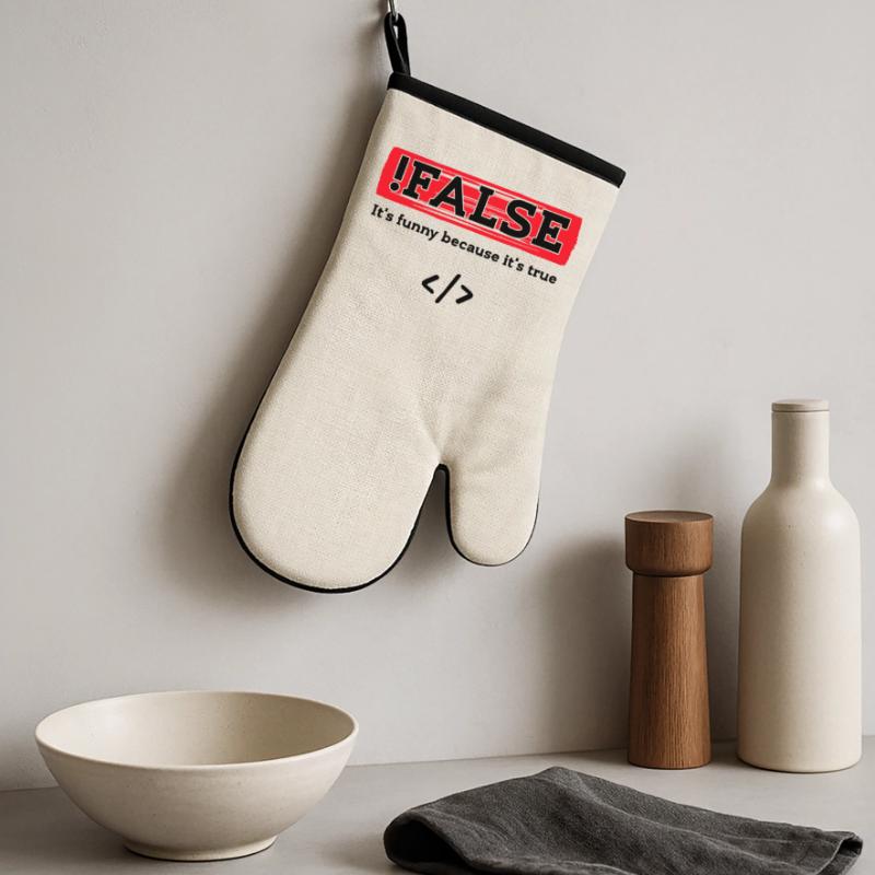 Code Debug Programmer Developer Funny Sayings Oven glove with rubber coating