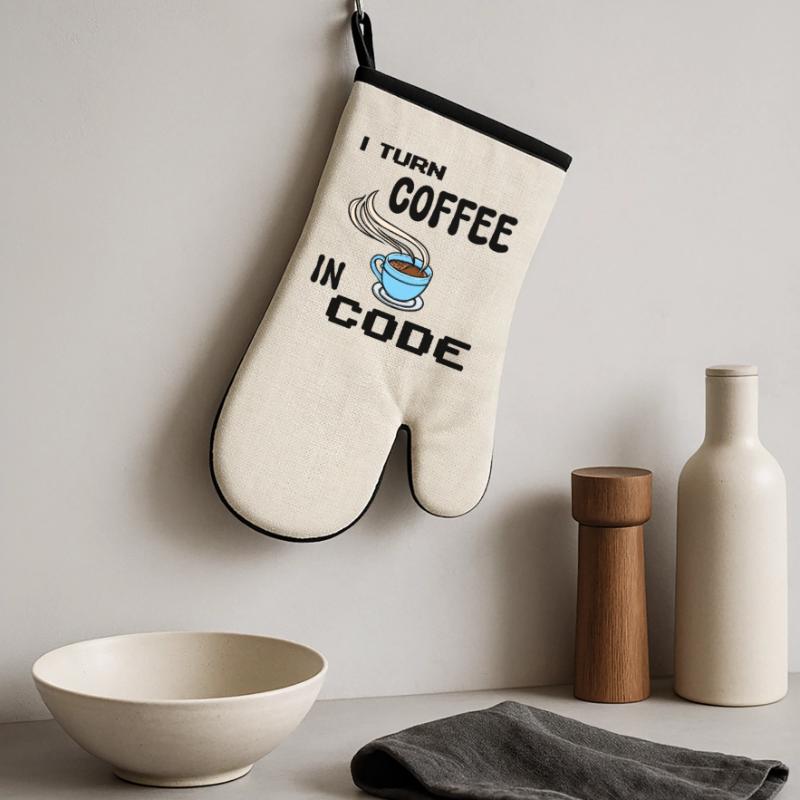 Programmeur de code Scripting Statement Développeur Gant de cuisine avec revêtement en caoutchouc