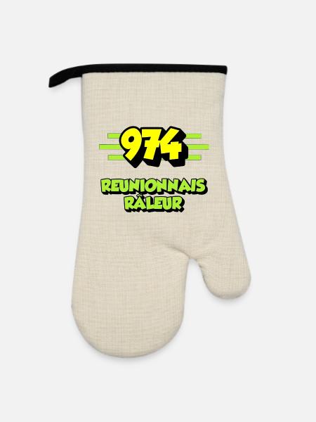 Beschwerdende Réunionese - Ofenhandschuh mit Gummibeschichtung - Leinen/Schwarz