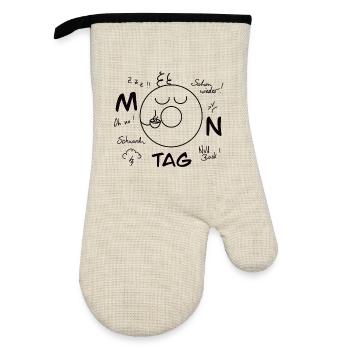 Monday Blues - Oven glove with rubber coating - linen/black  - Front